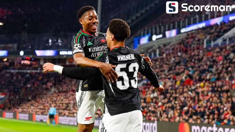 아스널, PSV 원정에서 7대1 대승...UCL 8강 눈앞